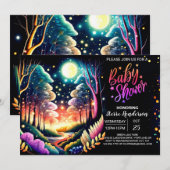 Gloeiende Fireflies Adventure Baby shower Kaart (Voorkant / Achterkant)