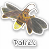 Gloeiende Firefly Lampyridae gepersonaliseerd Sticker (Voorkant)