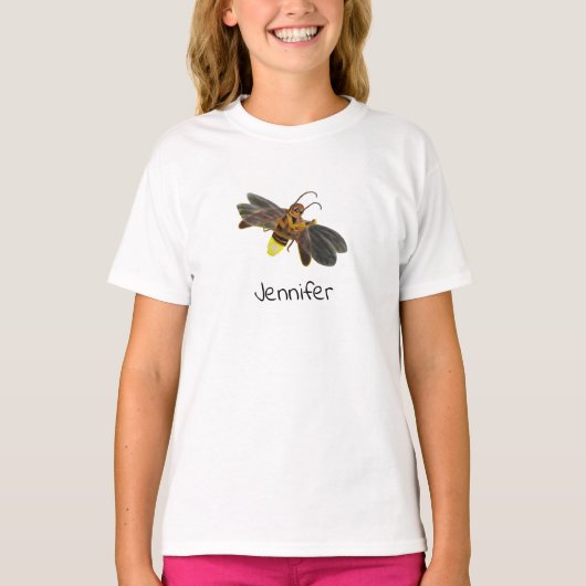 Gloeiende Firefly Lampyridae gepersonaliseerd T-shirt (Voorkant)