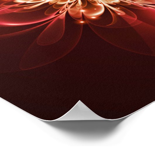 Gloeiende fractale sparren Rood Poster (Hoek)