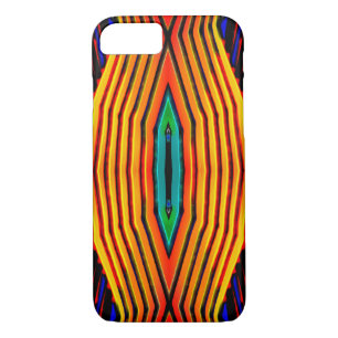 Gloeiende geel Sinaasappel rode geometrische kleur Case-Mate iPhone Case