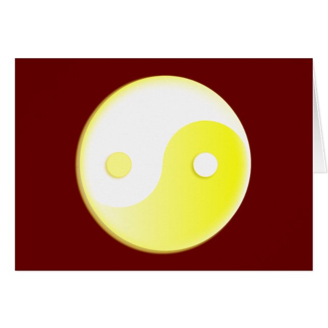 Gloeiende Gele Yin/Yang-symbool (Voorkant Horizontaal)