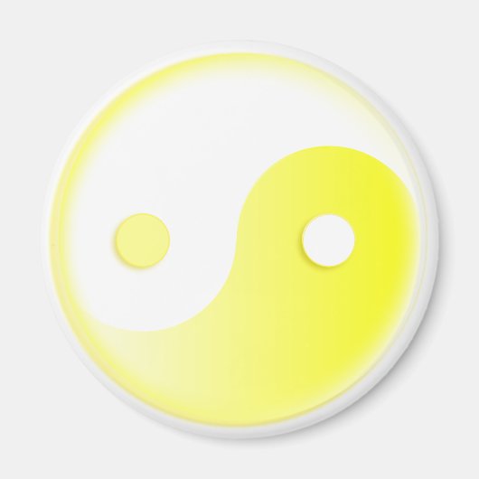 Gloeiende Gele Yin/Yang-symbool Magneet (Voorkant)