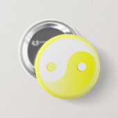 Gloeiende Gele Yin/Yang-symbool Ronde Button 5,7 Cm (Voorkant /achterkant)