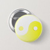 Gloeiende Gele Yin/Yang-symbool Ronde Button 5,7 Cm (Voorkant /achterkant)