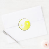 Gloeiende Gele Yin/Yang-symbool Ronde Sticker (Envelop)