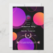 Gloeiende geometrische virtuele afstudeerfeest kaart (Voorkant)