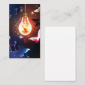 Gloeiende gloeilamp met nachtvlinders aanbevelingskaartje (Voorkant / Achterkant)