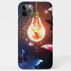 Gloeiende gloeilamp met nachtvlinders Case-Mate iPhone case