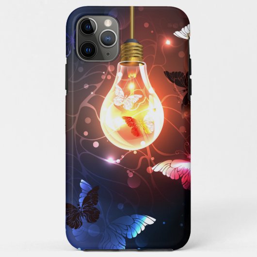 Gloeiende gloeilamp met nachtvlinders Case-Mate iPhone case (Achterkant)