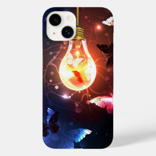 Gloeiende gloeilamp met nachtvlinders Case-Mate iPhone 14 hoesje
