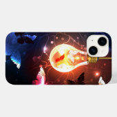 Gloeiende gloeilamp met nachtvlinders Case-Mate iPhone case (Achterkant (horizontaal))