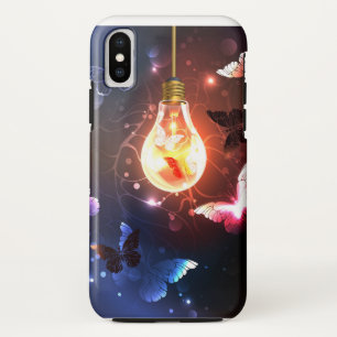 Gloeiende gloeilamp met nachtvlinders Case-Mate iPhone case