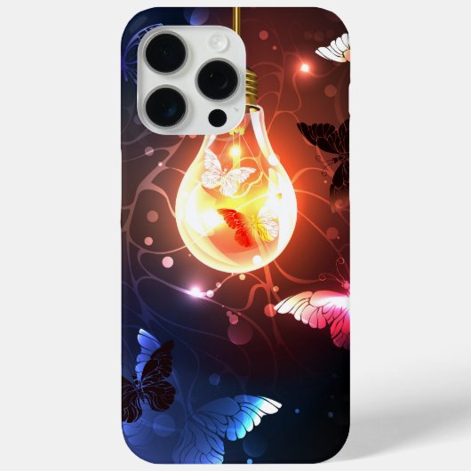 Gloeiende gloeilamp met nachtvlinders Case-Mate iPhone case (Achterkant)