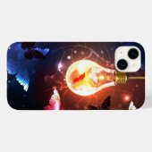 Gloeiende gloeilamp met nachtvlinders Case-Mate iPhone case (Achterkant (horizontaal))