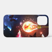 Gloeiende gloeilamp met nachtvlinders Case-Mate iPhone case (Achterkant (horizontaal))