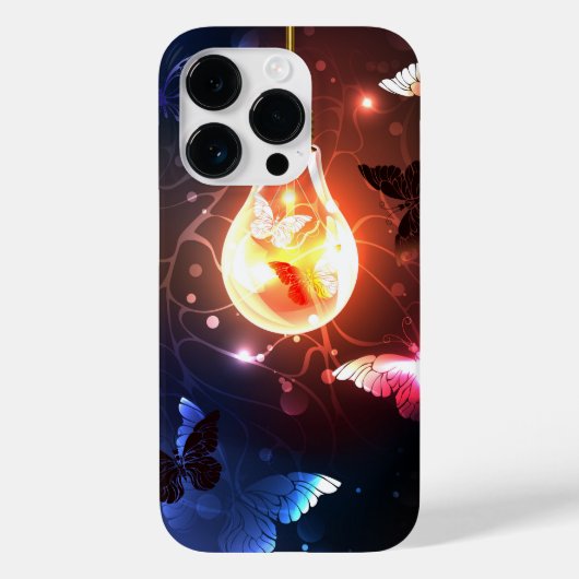 Gloeiende gloeilamp met nachtvlinders Case-Mate iPhone case (Achterkant)