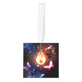 Gloeiende gloeilamp met nachtvlinders decoratie (Voorkant)