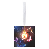 Gloeiende gloeilamp met nachtvlinders decoratie (Rechts)