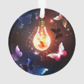 Gloeiende gloeilamp met nachtvlinders ornament (achterkant)