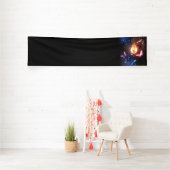 Gloeiende gloeilamp met nachtvlinders spandoek (Insitu)