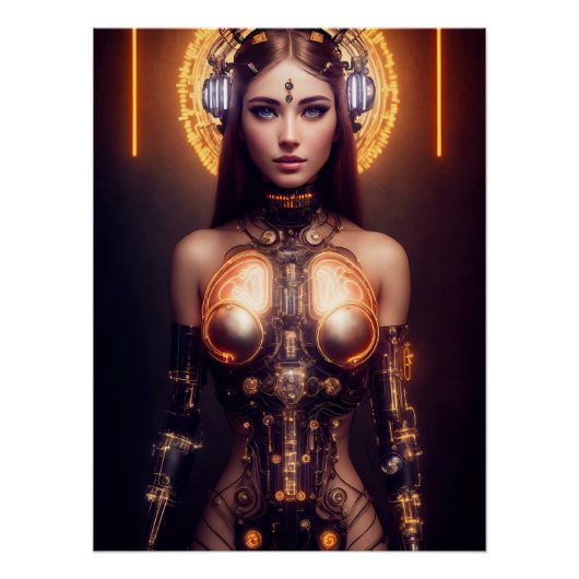 Gloeiende godin Cyborg Perfect Poster (Voorkant)