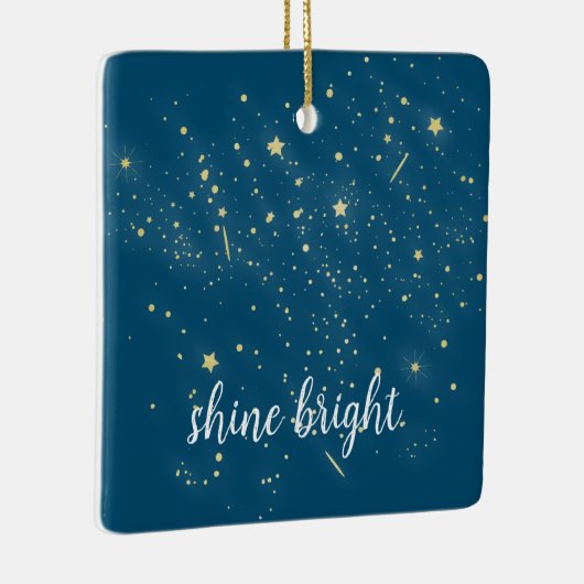 Gloeiende gouden sterren keramisch ornament (Rechts)