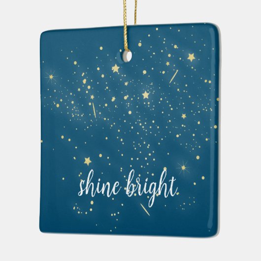 Gloeiende gouden sterren keramisch ornament (Links)