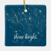 Gloeiende gouden sterren keramisch ornament (Voorkant)