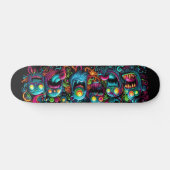Gloeiende graffiti monsters design persoonlijk skateboard (Horizontaal)