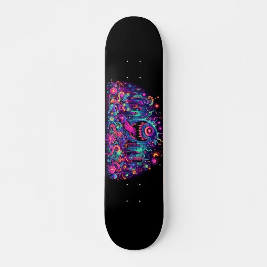 Gloeiende graffiti monsters design persoonlijk skateboard (Voorkant)