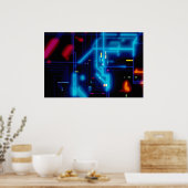 Gloeiende grafische printplaat poster (Keuken)