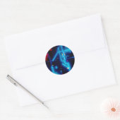 Gloeiende grafische printplaat ronde sticker (Envelop)
