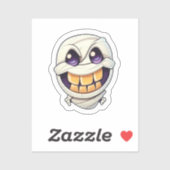 Gloeiende grijns: lachende Halloween Mummy Sticker (Vel)