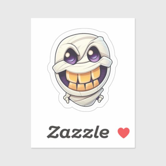 Gloeiende grijns: lachende Halloween Mummy Sticker (Vel)