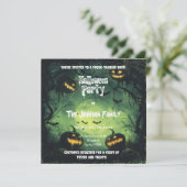 Gloeiende groene Halloween Party - Jack-o'-Lantern Kaart (Staand voorkant)