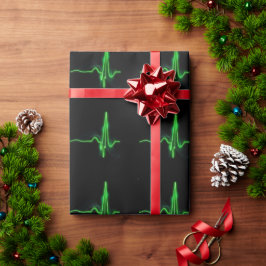 Gloeiende groene hartslag puls Abstract Cadeaupapier