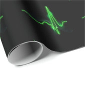 Gloeiende groene hartslag puls Abstract Cadeaupapier (Rol Hoek)