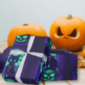 Gloeiende Groene Ogen Zwarte Kat Cadeaupapier