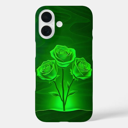 Gloeiende groene Rozen Art Hoesje-Mate iPhone Case (Achterkant)
