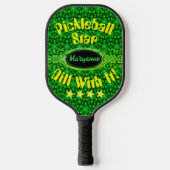 Gloeiende groene ster aangepaste naam pickleball paddle (Voorkant)