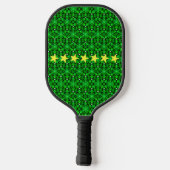 Gloeiende groene ster aangepaste naam pickleball paddle (Achterkant)