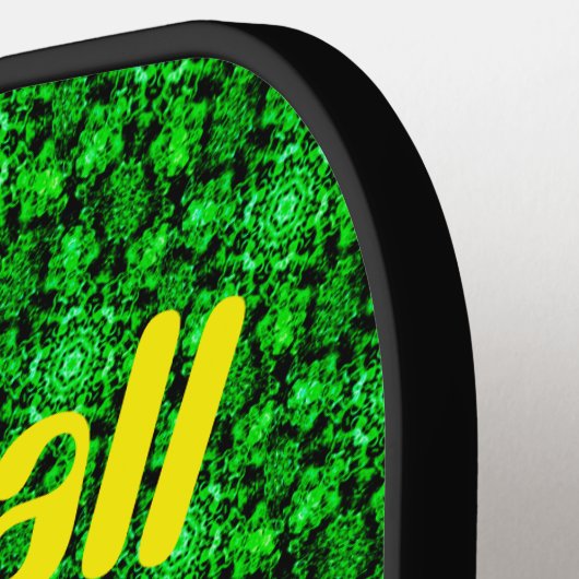 Gloeiende groene ster aangepaste naam pickleball paddle (Links Detail)