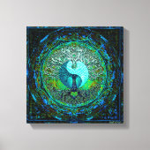 Gloeiende Groene Yin Yang Canvas Afdruk (Voorkant)