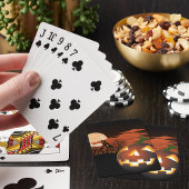 Gloeiende Halloween pompoen Pokerkaarten
