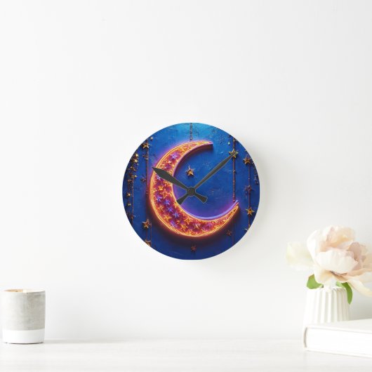 Gloeiende halve maan ronde klok (Huis)