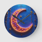 Gloeiende halve maan ronde klok (Voorkant)