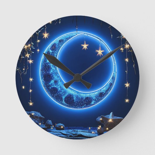 Gloeiende halve maan ronde klok (Voorkant)