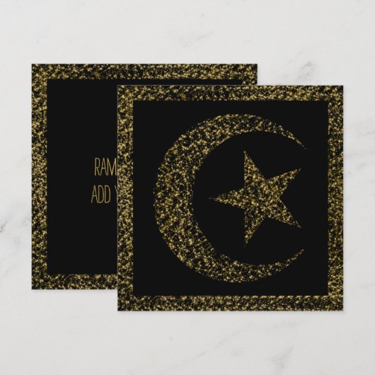 Gloeiende Halve Maan Uitnodiging (Voorkant / Achterkant)