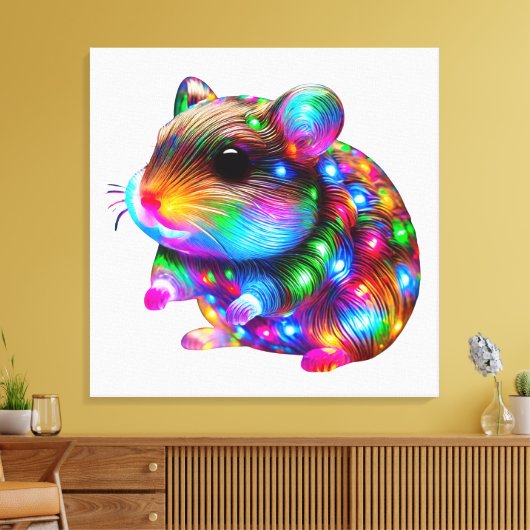 gloeiende hamster canvas afdruk (Insitu (Woonkamer))
